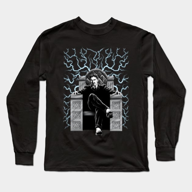 TESLA-ELECTRIC CHAIR Long Sleeve T-Shirt by STARRJAM1969